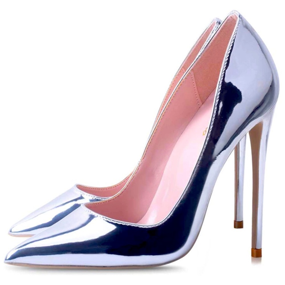 Silver Pointy Heels